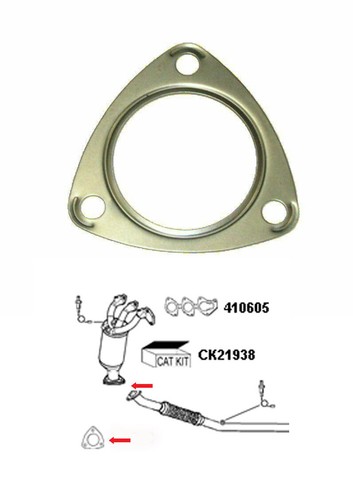 Exhaust downpipe gasket - exhaust, for